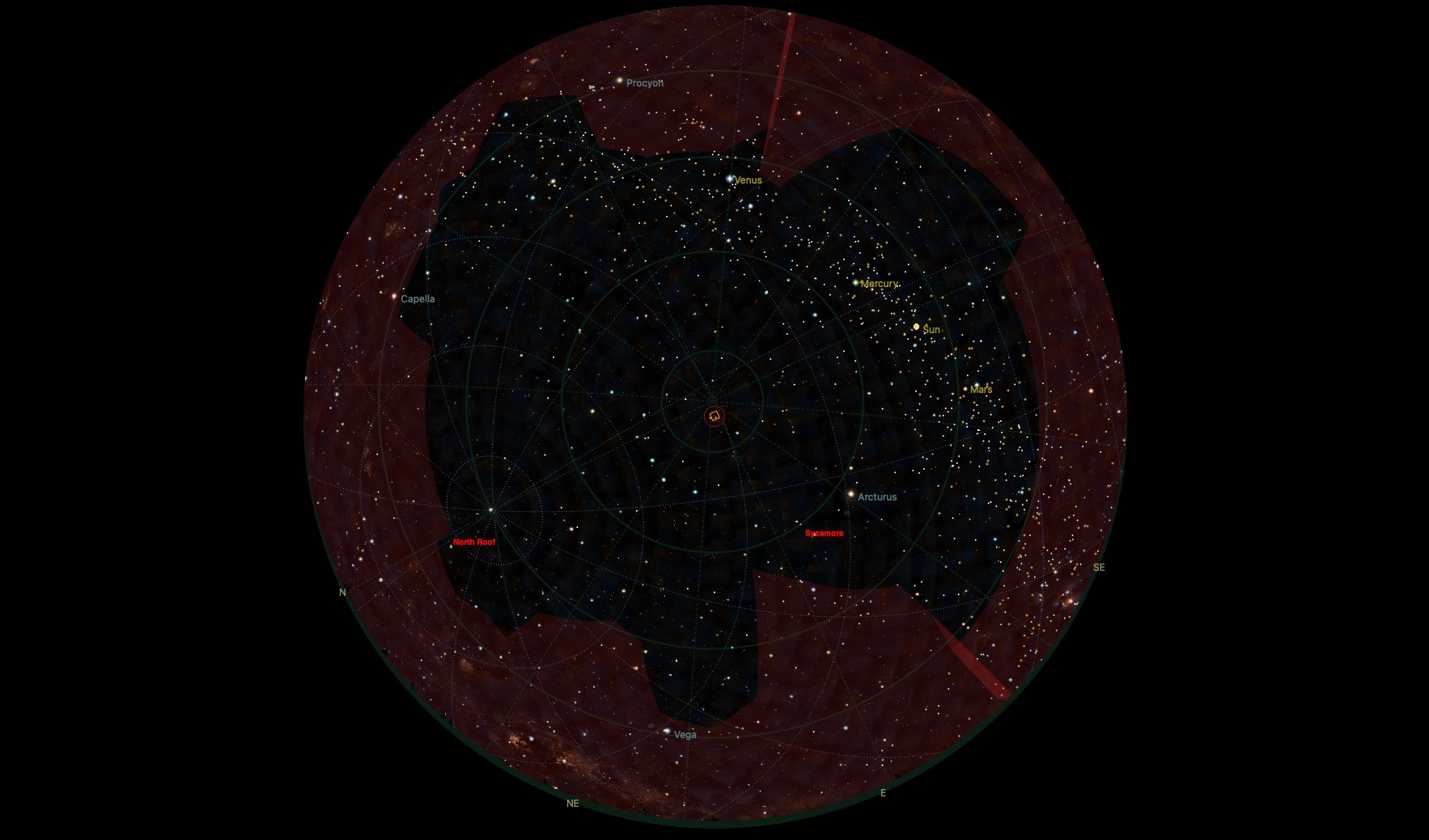 Using a custom terrain in KStars on Mac to create an artificial horizon