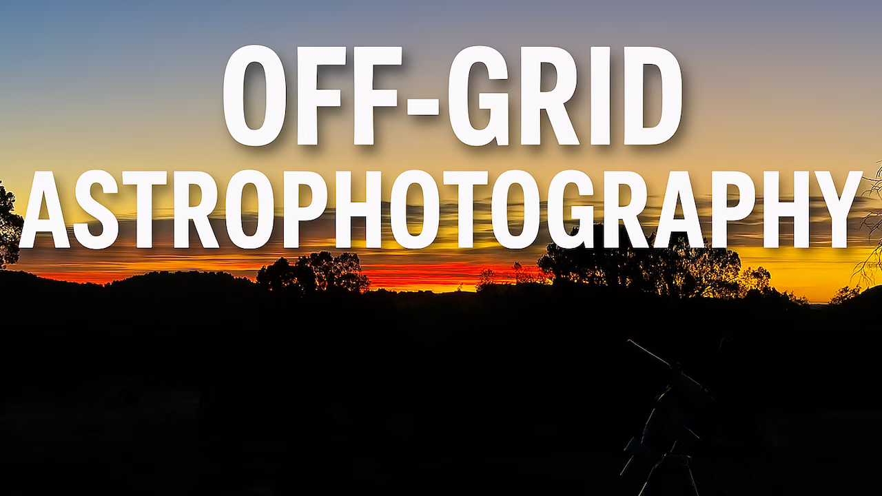 Image of astrophotography rig setup at sunrise in the mountains of New Mexico at 7500 feet elevation