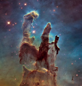 Hubble space telescope image of the Pillars of Creation